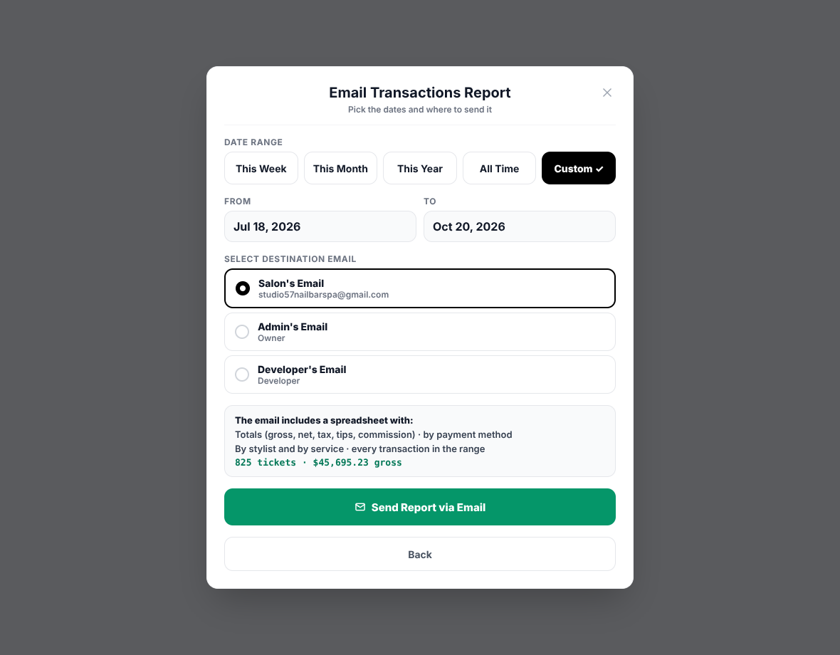 Email a report for any date range